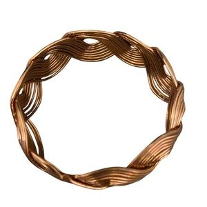 Copper Braided Twisted Gold-Tone Bracelet